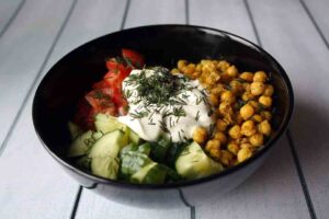 Spiced Chickpeas with Yogurt and Pine Nuts