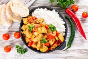 Spicy Cauliflower & Halloumi Rice